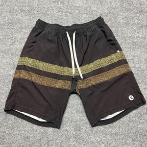 Vuori Shorts Mens M/L Stripe Drawstring Swim Trunks Lined Pockets Liner